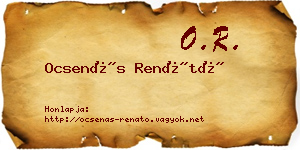 Ocsenás Renátó névjegykártya